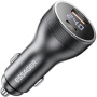 Автомобилно зарядно устройство ESSAGER ES-CC17 с дисплей и портове USB-C / USB-A - 100W - сиво