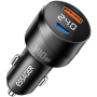 ESSAGER ES-CC19 зарядно за кола с дисплей и портове USB-C / USB-A - 140W - черно