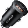 Мини зарядно за кола ESSAGER ES-CC15 с USB-C / USB-A портове - 45W - черно