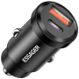 Автомобилно зарядно устройство ESSAGER ES-CC07 с портове USB-C / USB-A - 30W - черно