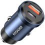 Автомобилно зарядно ESSAGER ES-CC07 с портове USB-C / USB-A - 30W - тъмно синьо