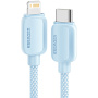 ESSAGER ES-X46 плетен кабел за зареждане и данни - USB-C към Lightning - 2 m - син
