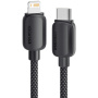 ESSAGER ES-X46 Плетен кабел за зареждане и данни - USB-C към Lightning - 2 m - черен