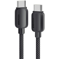 ESSAGER ES-X46 плетен кабел за зареждане и данни - USB-C към USB-C - 1 m - черен