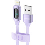 Toocki TQ-X55 кабел за зареждане и данни - USB-A към Lightning - 1 m - лилав