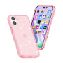 Прозрачен калъф с блясък за iPhone 17 - розов
