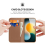 DUX DUCIS Hivo кожен флип калъф за iPhone 17 - кафяв