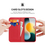 DUX DUCIS Hivo кожен флип калъф за iPhone 17 - червен