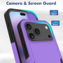 Супер устойчив кейс за iPhone 17 Pro Max - лилав