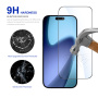 Rurihai закалено 2.5D стъкло с черна рамка за iPhone 17
