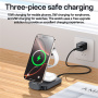 Yesido DS26 3-в-1 сгъваема магнитна безжична стойка с лампа за iPhone / Apple Watch / AirPods - 20W - сива