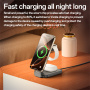 Yesido DS26 3-в-1 сгъваема магнитна безжична стойка с лампа за iPhone / Apple Watch / AirPods - 20W - сива
