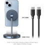 UGREEN 2в1 магнитен безжичен стенд за iPhone / AirPods - 20W - тъмно сив