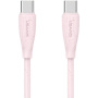 USAMS US-SJ716 кабел за зареждане и данни - USB-C към USB-C - 1 m - розов