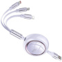 WEKOME Star Series 3в1 изтеглящ се кабел за зареждане и данни - USB-A към USB-C / Lightning / micro USB - 1,2 м - лилав