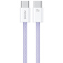 WEKOME WDC-21 плетен кабел за зареждане и данни - USB-C към USB-C - 1 m - лилав