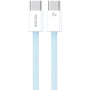 WEKOME WDC-21 Плетен кабел за зареждане и данни - USB-C към USB-C - 1 m - син