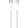 WEKOME WDC-21 плетен кабел за зареждане и данни - USB-C към USB-C - 1 m - бял