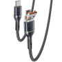 Yesido CA165C 2в1 плетен кабел за зареждане и данни - USB-C / USB-A към USB-C - 1,2 m - черен