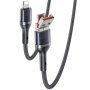 Yesido CA165L 2в1 плетен кабел за зареждане и данни - USB-C / USB-A към Lightning - 1,2 м - черен