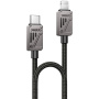Yesido CA195 плетен кабел за зареждане и данни - USB-C към Lightning - 1,2 м - тъмно сив