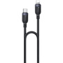 Yesido CA189 Плетен кабел за зареждане и данни - USB-C към Lightning - 1,2 м - черен