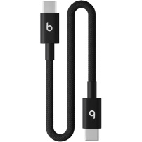 Beats Плетен кабел за зареждане и данни - USB-C към USB-C - 20 см - наситено черен