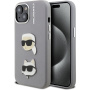 Karl Lagerfeld Grained K&CH Heads кейс за iPhone 15 - сив