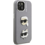 Karl Lagerfeld Grained K&CH Heads кейс за iPhone 15 - сив