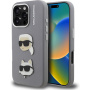 Karl Lagerfeld Grained K&CH Heads калъф за iPhone 16 Pro - сив