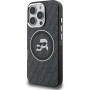 Karl Lagerfeld IML K&CH Heads Repeated Logo блестящ калъф с MagSafe за iPhone 16 Pro - черен