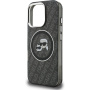 Karl Lagerfeld IML K&CH Heads Repeated Logo блестящ калъф с MagSafe за iPhone 16 Pro - черен