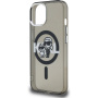 Karl Lagerfeld IML Glitter Karl and Choupette Sketch блестящ калъф с MagSafe за iPhone 15 - сив