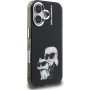 Karl Lagerfeld IML Aquarelle Karl and Choupette калъф за iPhone 16 - черен