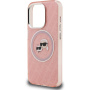 Karl Lagerfeld IML K&CH Heads Repeated Logo блестящ калъф с MagSafe за iPhone 15 Pro Max - розов