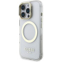 Guess IML Gold Outline кейс със сгъваема стойка и MagSafe за iPhone 16 Pro - прозрачен