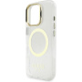 Guess IML Gold Outline кейс със сгъваема стойка и MagSafe за iPhone 16 Pro - прозрачен