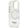 Guess IML Gold Outline кейс със сгъваема стойка и MagSafe за iPhone 16 Pro - прозрачен