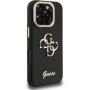 Guess Grained 4G Logo калъф с изскачаща стойка за iPhone 16 Pro - черен