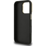 Guess Grained 4G Logo калъф със сгъваема стойка за iPhone 16 Pro Max - черен
