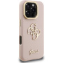 Guess Grained 4G Logo калъф със сгъваема стойка за iPhone 16 Pro - розов