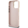 Guess Grained 4G Logo калъф със сгъваема стойка за iPhone 16 Pro - розов