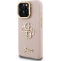 Калъф Guess Grained 4G Logo със сгъваема стойка за iPhone 16 Pro Max - розов
