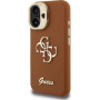 Guess Grained 4G Logo калъф с изскачаща стойка за iPhone 16 - кафяв