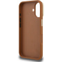 Guess Grained 4G Logo калъф с изскачаща стойка за iPhone 16 - кафяв