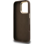 Калъф Guess 4G Metal Logo със сгъваема стойка за iPhone 16 Pro - кафяв