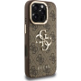 Guess 4G Metal Logo калъф с изскачаща стойка за iPhone 16 Pro Max - кафяв