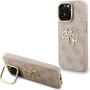 Guess 4G Metal Logo калъф с изскачаща стойка за iPhone 15 Pro Max - розов
