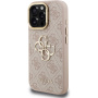 Guess 4G Metal Logo калъф с изскачаща стойка за iPhone 15 Pro Max - розов
