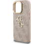 Guess 4G Metal Logo калъф с изскачаща стойка за iPhone 15 Pro Max - розов